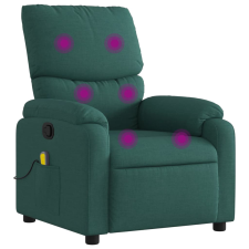 vidaXL sötétzöld szövet dönthető masszázsfotel (373428) masszázsfotel