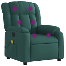 vidaXL sötétzöld szövet dönthető masszázsfotel (373592) masszázsfotel