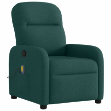 vidaXL sötétzöld szövet dönthető masszázsfotel (4015538) masszázsfotel