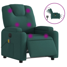 vidaXL sötétzöld szövet elektromos dönthető masszázsfotel (3204362) masszázsfotel
