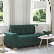 vidaXL sötétzöld szövet loveseat kanapé 140 cm bútor