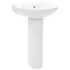 vidaXL szabadon álló fehér kerámia mosdókagyló lábbal 520x440x190 mm (142999) szaniter