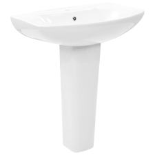vidaXL szabadon álló fehér kerámia mosdókagyló lábbal 650x520x200 mm (143001) szaniter