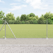 vidaXL Szalagkerítés 7 Flancos Poszttal 0.8x10 m Galvanizált Acél építőanyag