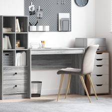 vidaXL Számítógépasztal Szürke sonoma MDF 100 x 40 x 76 cm Egyszerű íróasztal
