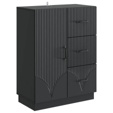 vidaXL Széf fiókkal Fekete 66 x 34,5 x 87 cm Szerelt Fa bútor