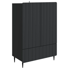 vidaXL Széf fiókkal Fekete 66 x 34,5 x 97 cm Szerelt Fa bútor