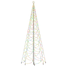 vidaXL színes 1400 LED-es karácsonyfa fémoszloppal 5 m (328638) műfenyő