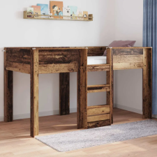 vidaXL Szükidő ágy tárolóval Öreg fa 90 x 200 cm Faanyag ágy és ágykellék