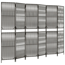 vidaXL szürke 6-paneles polyrattan térelválasztó (365402) bútor