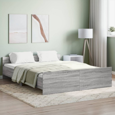 vidaXL szürke ágykeret fej- és lábtámlával 140 x 200 cm ágy és ágykellék