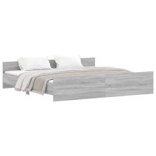 vidaXL szürke ágykeret fej- és lábtámlával 200 x 200 cm (3203738) ágy és ágykellék