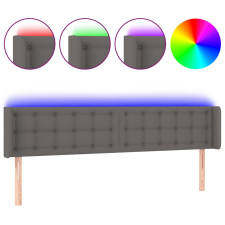 vidaXL szürke bársony LED-es fejtámla 203x16x78/88 cm (3123348) ágy és ágykellék