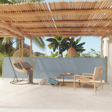 vidaXL szürke behúzható oldalsó terasznapellenző 117 x 600 cm kerti bútor