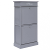 vidaXL Szürke császárfa cipősszekrény 50 x 28 x 98 cm