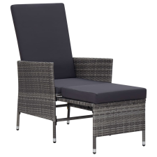 vidaXL szürke dönthető háttámlás polyrattan kerti szék párnákkal (310230) kerti bútor