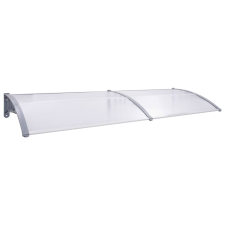 vidaXL szürke és átlátszó polikarbonát ajtóelőtető 240 x 80 cm kerti dekoráció