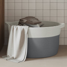 vidaXL szürke és fehér pamut tárolókosár Ø40 x 25 cm bútor