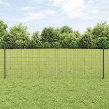 vidaXL Szürke Európai Kerítés 5 U Oszloppal 0.8x10 m építőanyag