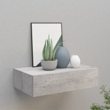 vidaXL Szürke falra szerelhető fiókos polc 40 x 23,5 x 10 cm bútor