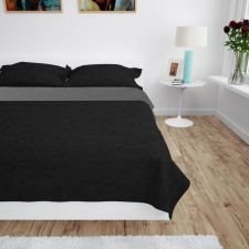 vidaXL szürke/fekete kétoldalas steppelt ágytakaró 170 x 210 cm lakástextília