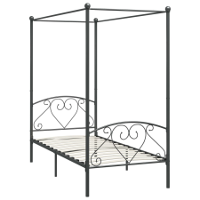 vidaXL szürke fém baldachinos ágykeret 90 x 200 cm  (284440) ágy és ágykellék