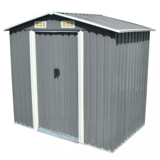 vidaXL Szürke fém kerti fészer 204 x 132 x 186 cm kerti tárolás