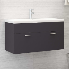 vidaXL szürke forgácslap mosdószekrény 90 x 38,5 x 46 cm fürdőszoba bútor