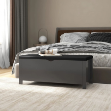 vidaXL szürke forgácslap tárolódoboz párnával 105 x 40 x 45 cm bútor
