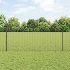vidaXL Szürke hegesztett drótkerítés 44 U oszloppal 1x50 m acél építőanyag