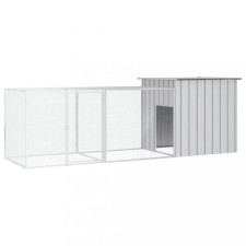 vidaXL szürke horganyzott acél csirkeketrec 300x91x100 cm haszonállat felszerelés
