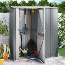 vidaXL szürke horganyzott acél kerti kerékpártároló 180,5x97x209,5 cm kerti tárolás
