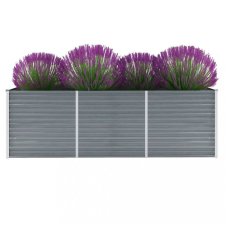 vidaXL Szürke horganyzott acél kerti magaságyás 240 x 80 x 77 cm kerti dekoráció