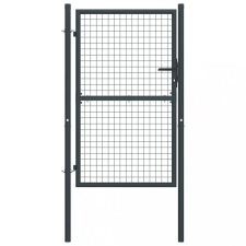 vidaXL Szürke horganyzott acél rácsos kertkapu 100 x 225 cm kerti bútor