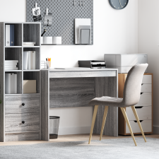 vidaXL Szürke Íróasztal Szürke sonoma MDF 90 x 50 x 76 cm íróasztal