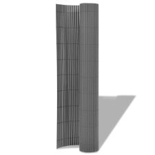 vidaXL szürke kétoldalas PVC kerti kerítés 90 x 500 cm (43631) kerti bútor