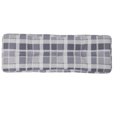 vidaXL szürke kockás szövet raklappárna 120 x 40 x 12 cm (360637) lakástextília