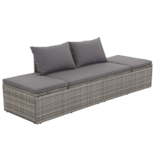 vidaXL szürke kültéri polyrattan heverő 195 x 60 x 60 cm kerti bútor