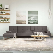 vidaXL szürke L-alakú műbőr kanapéágy 255x140x70 cm bútor