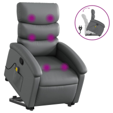 vidaXL szürke műbőr dönthető masszázs- és állófotel (3204050) masszázsfotel