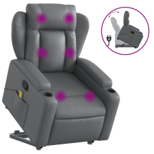 vidaXL szürke műbőr dönthető masszázs- és állófotel (3204554) masszázsfotel