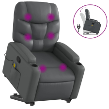 vidaXL szürke műbőr dönthető masszázs- és állófotel (3204668) masszázsfotel