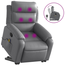 vidaXL szürke műbőr dönthető masszázs- és állófotel (3205052) masszázsfotel