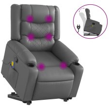 vidaXL szürke műbőr dönthető masszázs- és állófotel (3206558) masszázsfotel