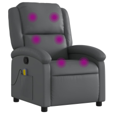 vidaXL szürke műbőr dönthető masszázsfotel (371785) masszázsfotel