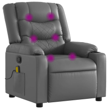 vidaXL szürke műbőr dönthető masszázsfotel (374126) masszázsfotel