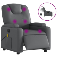 vidaXL szürke műbőr elektromos dönthető masszázsfotel (3204426) masszázsfotel