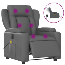 vidaXL szürke műbőr elektromos dönthető masszázsfotel (3204540) masszázsfotel