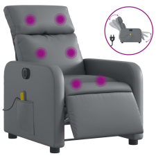 vidaXL szürke műbőr elektromos dönthető masszázsfotel (3206745) masszázsfotel