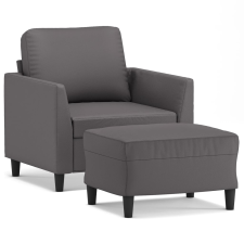 vidaXL szürke műbőr kanapéfotel lábtartóval 60 cm (3201119) bútor